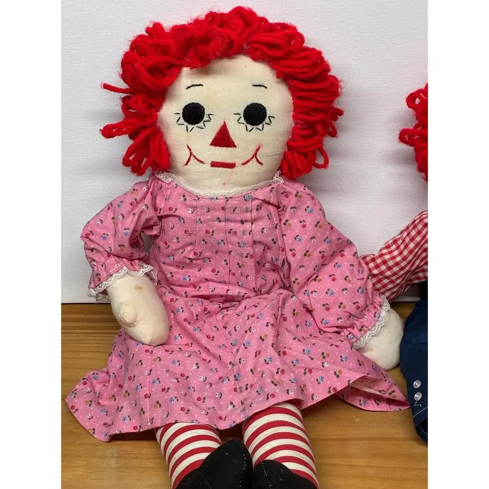 Vintage Handmade Raggedy Ann & Andy Dolls | Signed 1994, 1996 by Jackie Rebisa